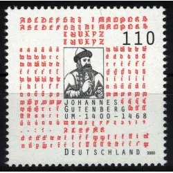 Johannes Gutenberg et personnages typographiques